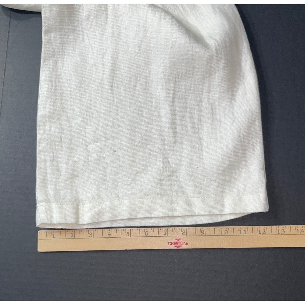NWT Halston 100% Linen Wide Leg Pants Size 8 White Pleated Trousers Dynasty - Picture 8 of 9